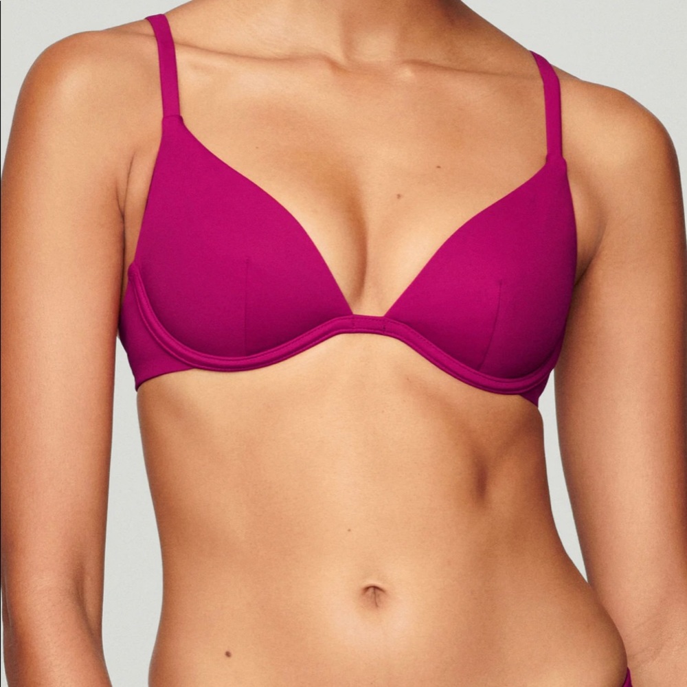 CUUP PLUNGE BATHING SUIT TOP ORCHID